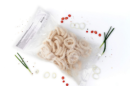 Кольца кальмара в панировке мороженые Dosidicus Gigas 1 кг.