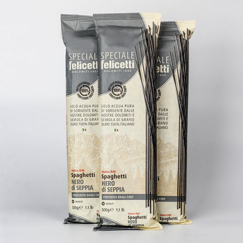Макароны Felicetti Spaghetti № 46 с чернилами каракатицы 500 г.