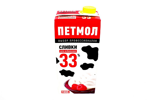 Сливки ПЕТМОЛ 33% 1 л