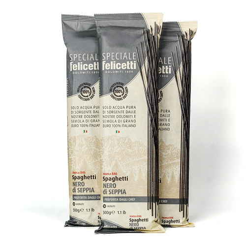 Макароны Felicetti Spaghetti № 46 с чернилами каракатицы 500 г.