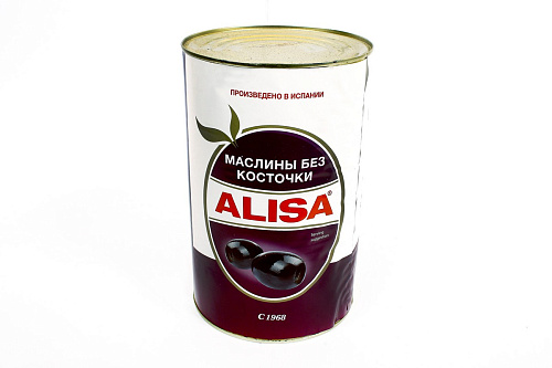 Маслины "ALISA" без косточки 4.100 кг ж/б 